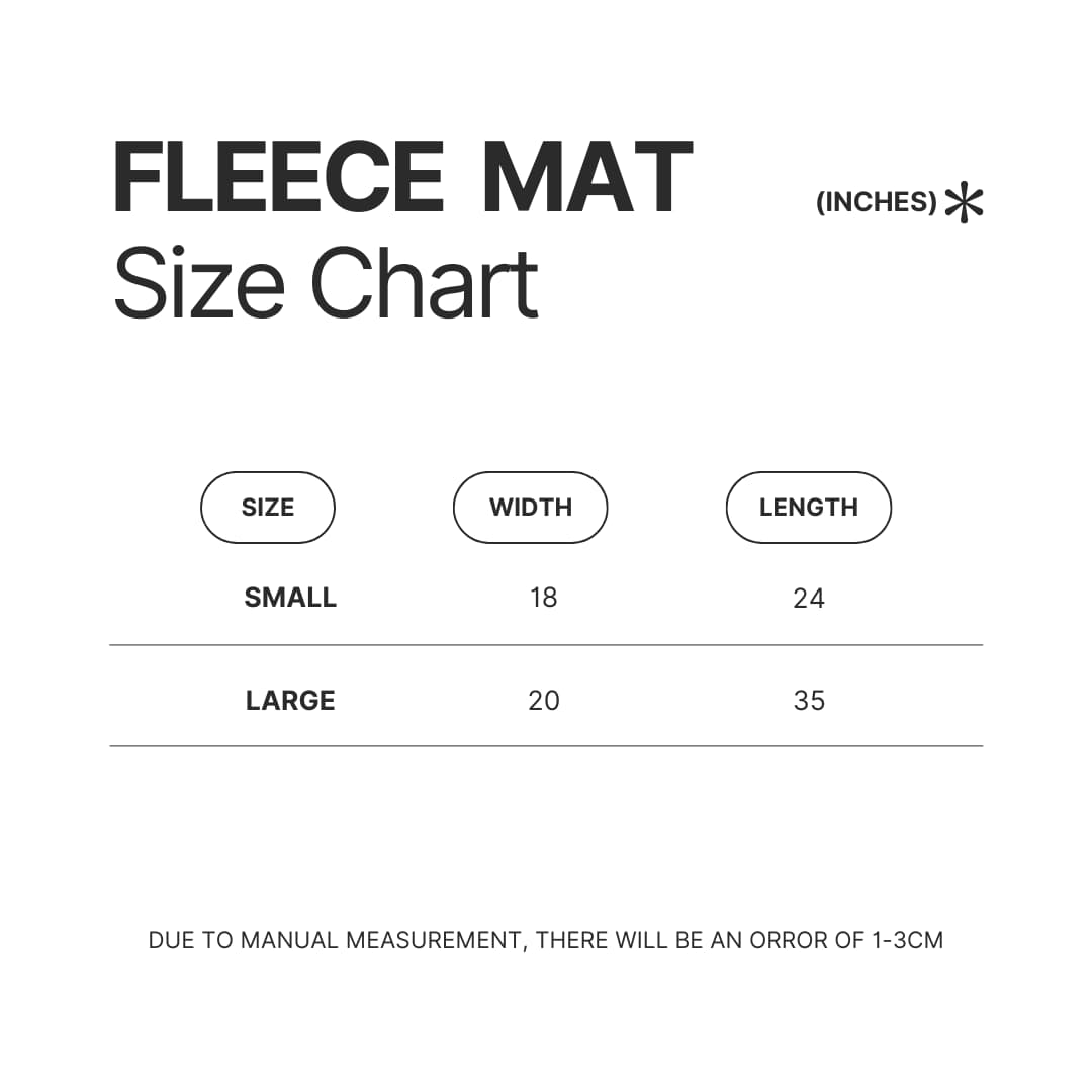 Fleece Mat Size Chart - Mortal Kombat UK Shop