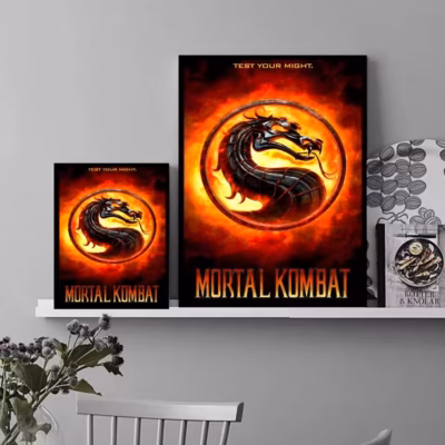 Mortal Kombat Scorpion and Sub-Zero Battle Wall Art