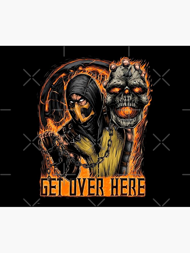 Mortal Kombat Scorpion Get Over Here Throw Pillow - Image 2