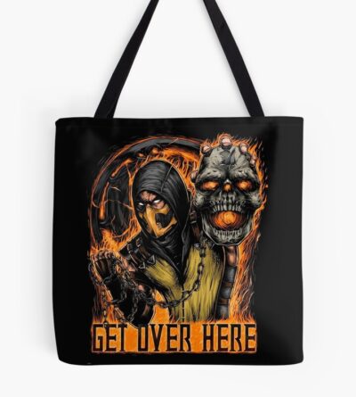 Mortal Kombat Scorpion Get Over Here Tote Bag