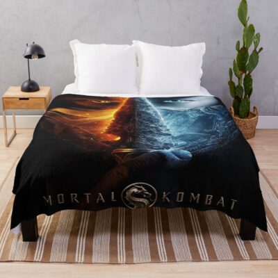 Mortal Kombat Look Vintage Tee Throw Blanket