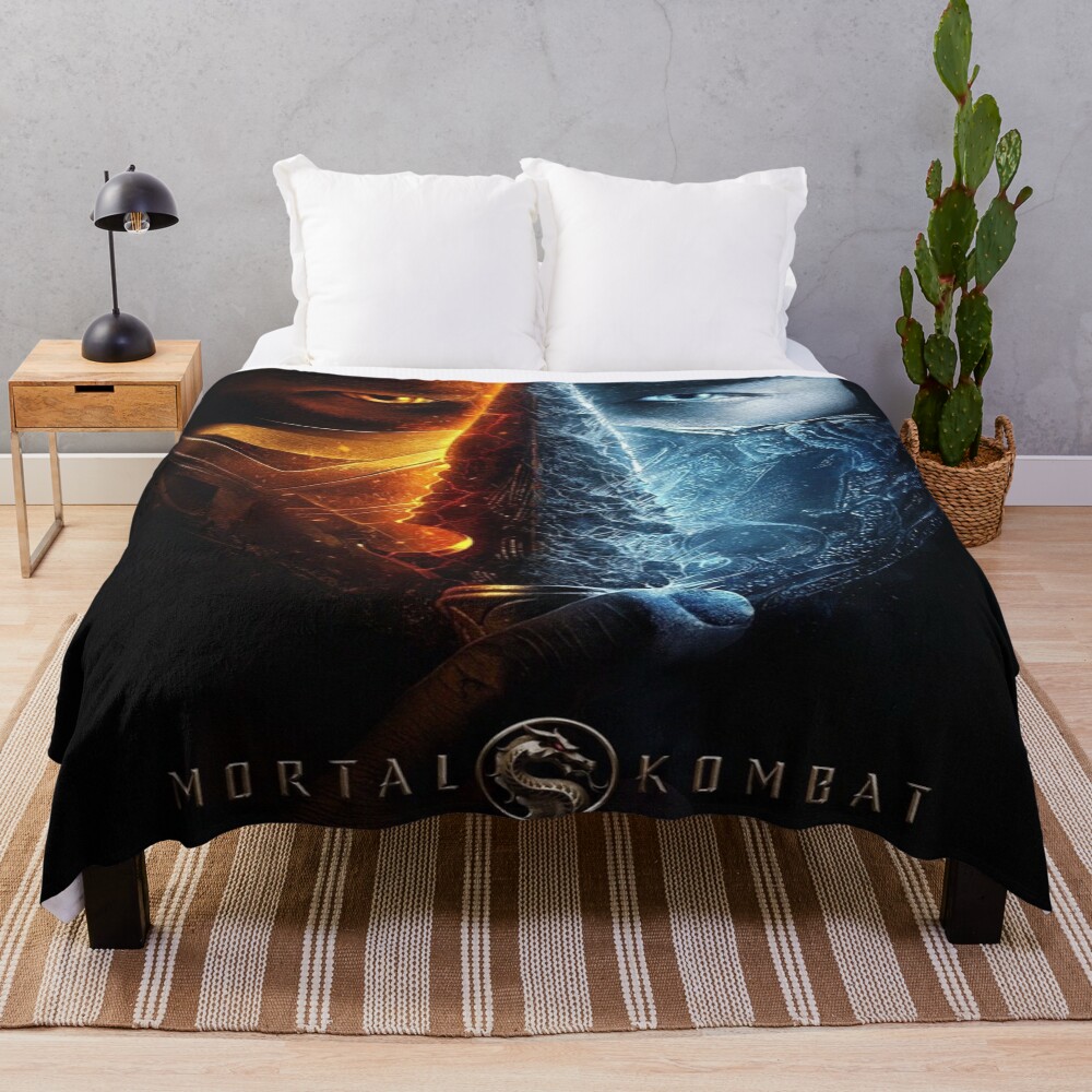 Mortal Kombat Look Vintage Tee Throw Blanket