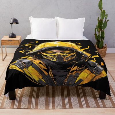Scorpion Retro Graphic Tee Throw Blanket