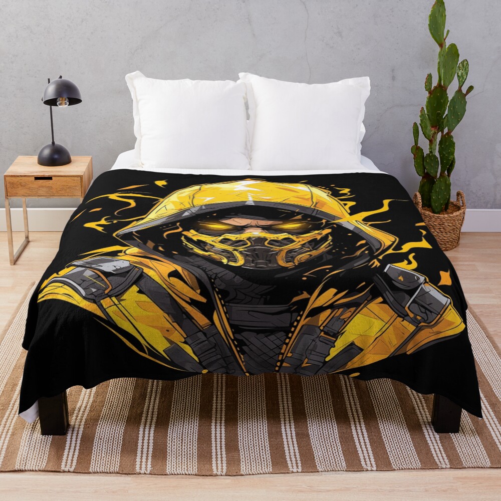 Scorpion Retro Graphic Tee Throw Blanket