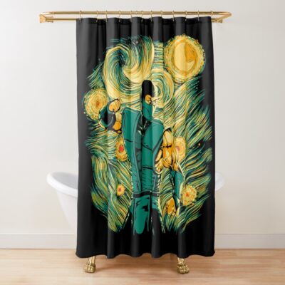 Starry Ice Retro Shower Curtain