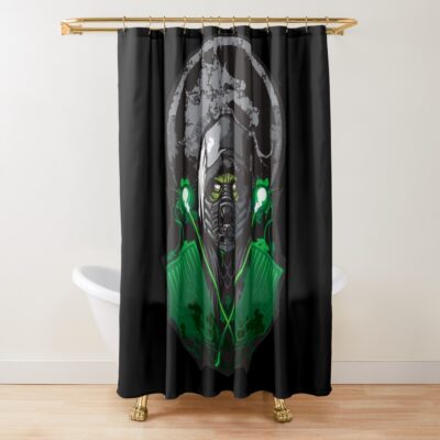 Mortal Kombat Reptile Dripping Acid Shower Curtain