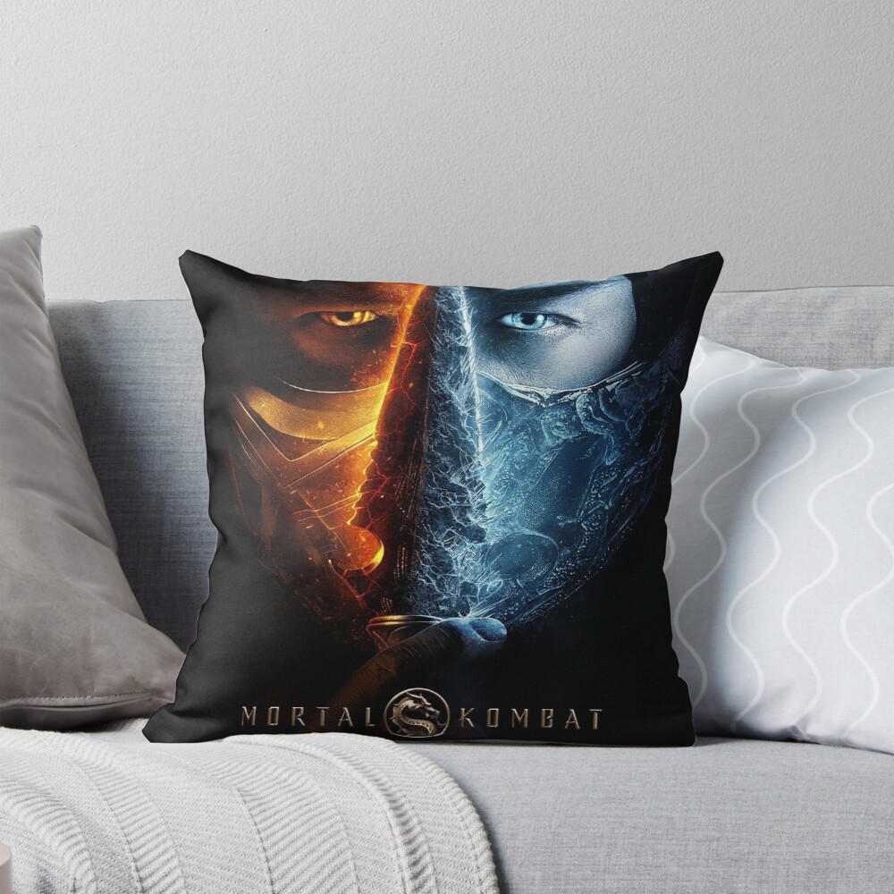Mortal Kombat Look Vintage Tee Throw Pillow