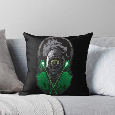 Mortal Kombat Reptile Dripping Acid Throw Pillow
