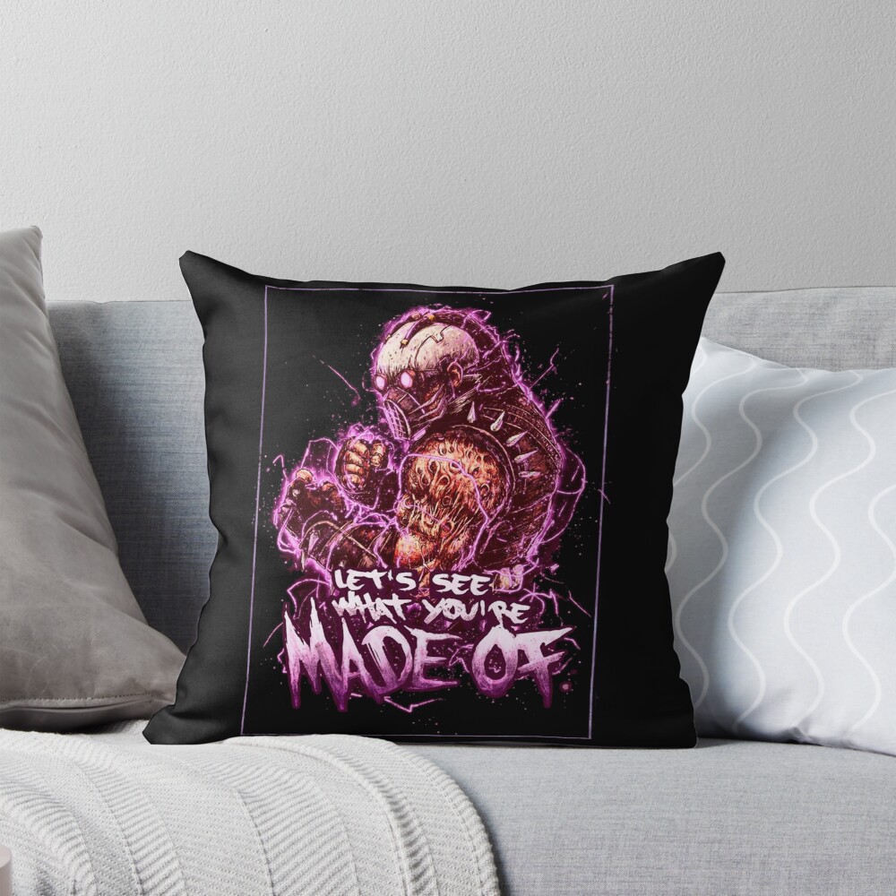 Mortal Kombat Kabal Pink Aura Throw Pillow