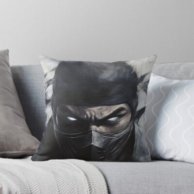 Mortal Kombat Smoke Mk Fanart Throw Pillow